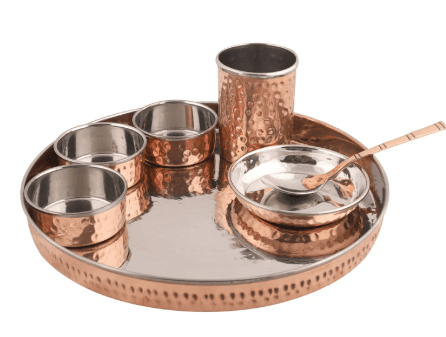 Copper Thali Set | Sambhavnath Steel, Ahmedabad